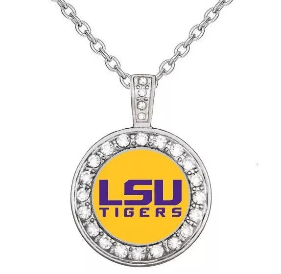 LSU Tigers Womens 925 Sterling Silver Necklace State College Football  Gift D18
