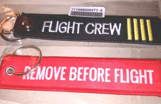 Airline Crew Luggage Tags - Pilot - Key Chains - Lot of TWO (2) New Flight Crew