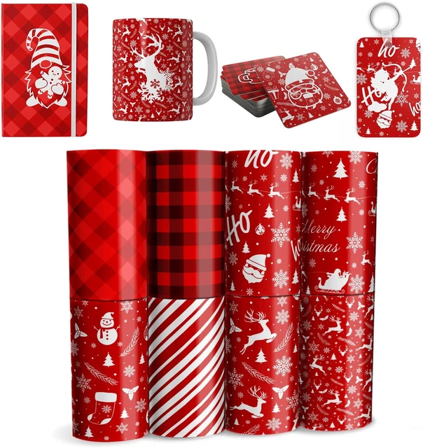 Christmas-Elk-Infusible Transfer Ink Sheets-12"X4.5"Sublimation Paper for T-Shir
