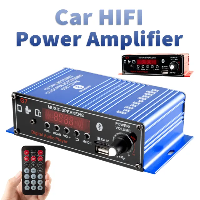 SMSL Amplificador de audio estéreo A12 Bluetooth 5.0 Mini HiFi 2 canales  Clase D Amplificador de potencia integrado Infineon MA12070 receptor de  chip
