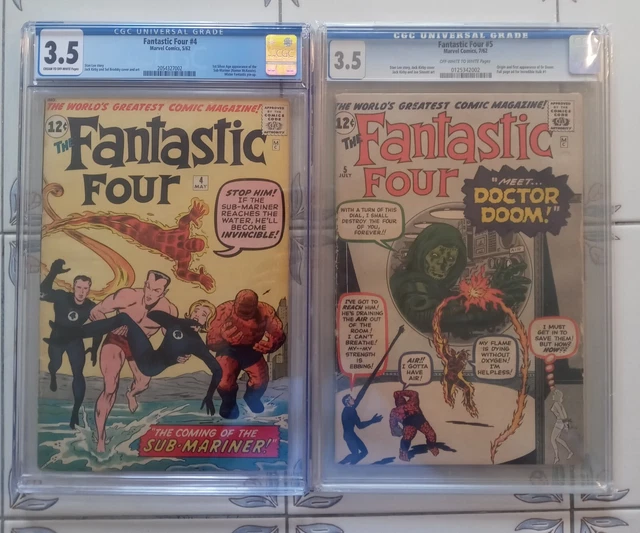 Fantastic Four 4 CGC 3.5 Fantastic Four 5 CGC 3.5 Dr. Doom Namor Sub Mariner