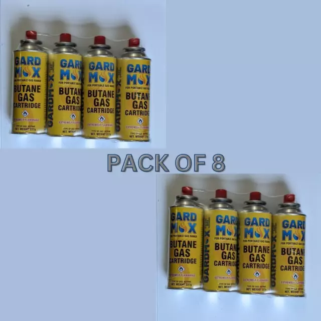 8X Butane Gas Bottles Canisters for Portable Stove Cookers Grill Heaters Wands