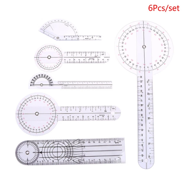 6Pcs/set Goniometer Joint Ruler Orthopedics Angle Rule Spinal Finger Angle Ru RU