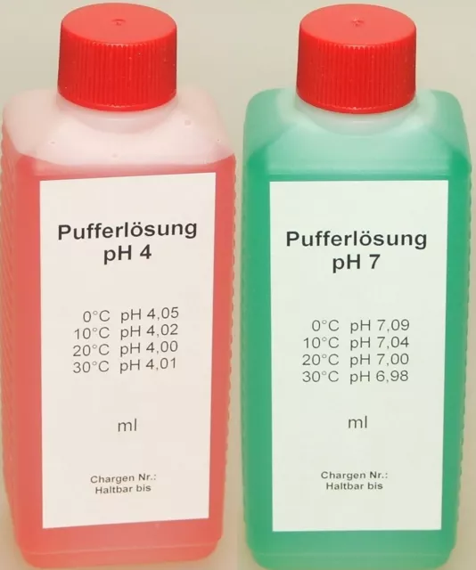 Lasama Pufferlösung / Eichlösung Set je 100 ml pH4 + pH7, Kalibrierlösung