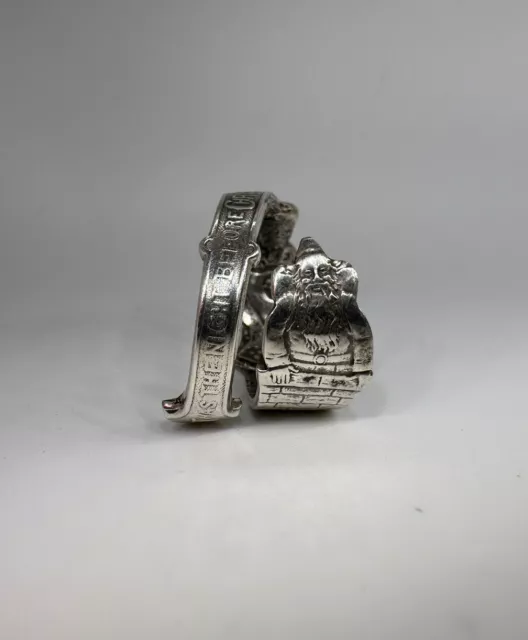 Vintage Sterling Silver Wrap Santa T'was Twas The Night Before Christmas Ring 6