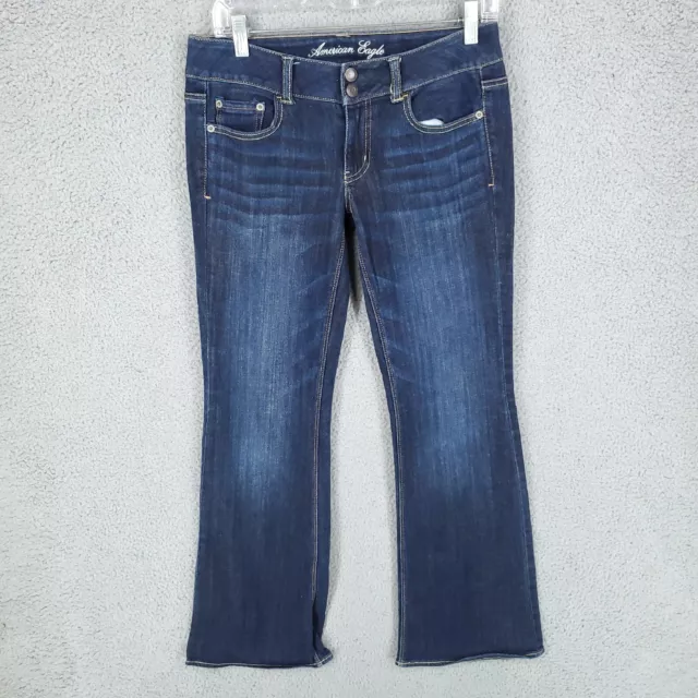 AMERICAN EAGLE WOMEN'S Artist Flare Jeans Size 6 Blue Denim $21.98