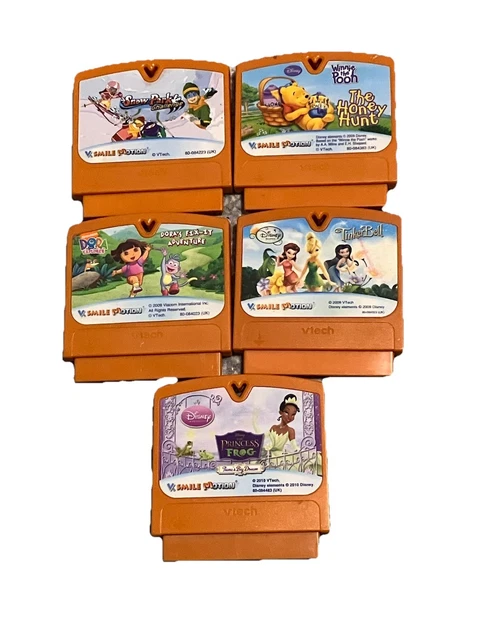 Lot De 4 Jeux VTech V.Smile : Shrek, Dora, Nemo, Winnie L'Ourson - Bon état