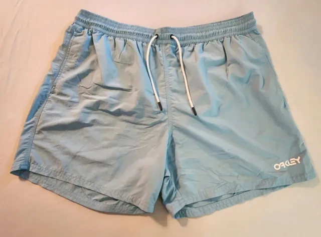 Oakley Board Shorts Mens 2xl Swim Trunks Surf Light Blue W/Pocket