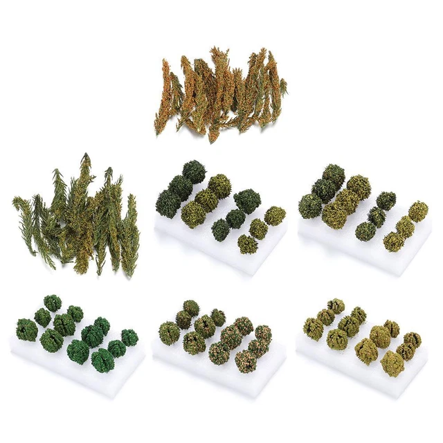 Layout Static Grass Tufts Scene Model Miniature Shrubs Artificial Tree Cluster