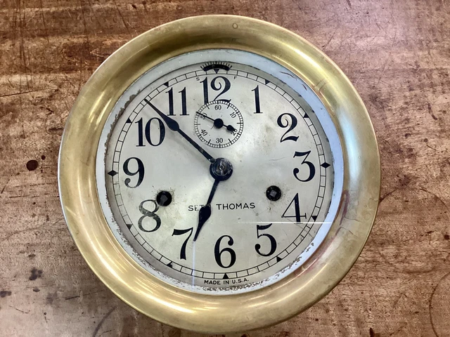 Pre WWII  Seth Thomas Brass Ship’s Bell Clock
