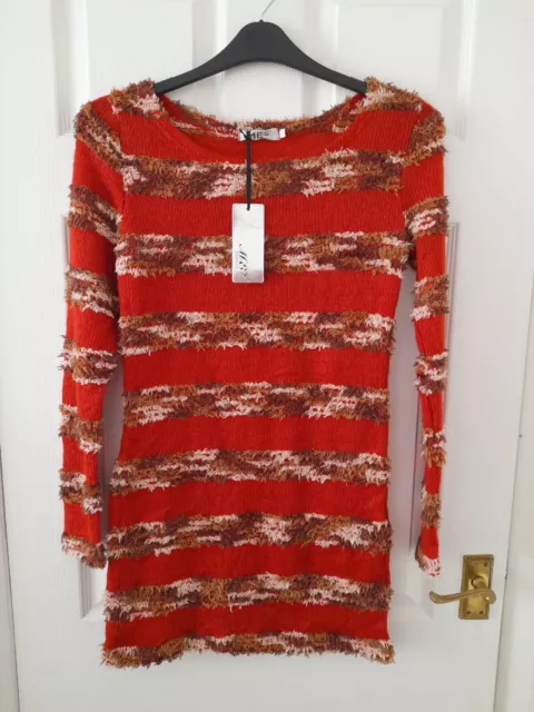 ME'S Fashion Terracotta Long Sleeve Knitted Dress Size S-M