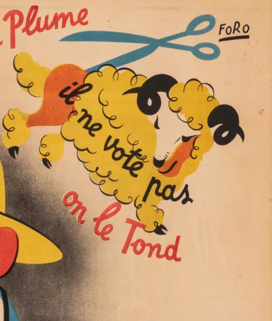 Affiche Originale - Foro - Votez PRL - Politique - France - République - 1947 2