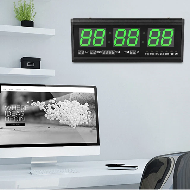 Horloge murale numérique LED Calendrier Horloge murale de température