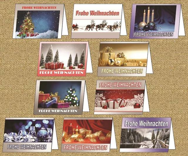10600 WEIHNACHTSKARTEN MIT Umschlag Set Klappkarten OHNE