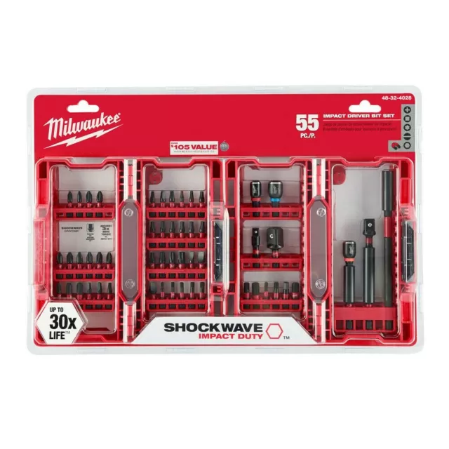 Milwaukee 48-32-4028 Shockwave Impact Duty Drill & Drive S(55-Piece) Brand new