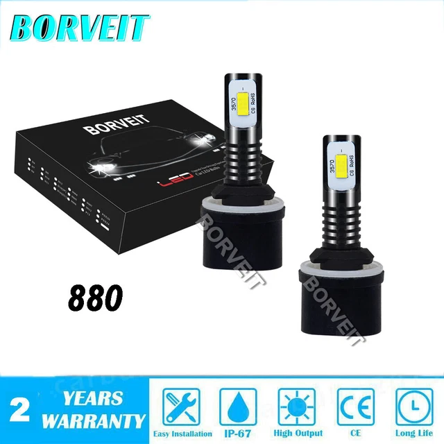 2x 880 H27W/1 Lampadine Nebbia LED Xenon Bianco Lampade Di Giorno 6500K DRL