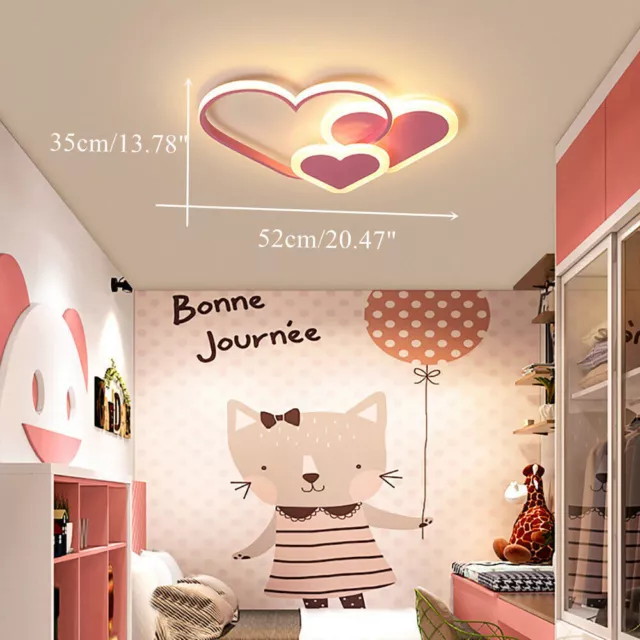 Modern Heart Ceiling Light LED Chandelier Pendant Lamp Kids Bedroom Lighting USA