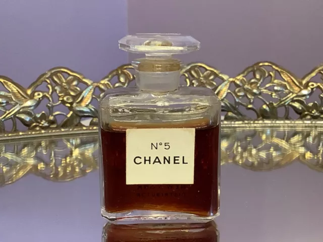 VINTAGE CHANEL NO 5 Extrait Parfum Perfume 0.275 oz 1950's Glass