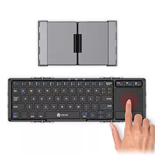 ICLEVER IC-BK08 Tri-Pieghevole Tastiera Wireless con Touchpad Da Giappone M #pc5