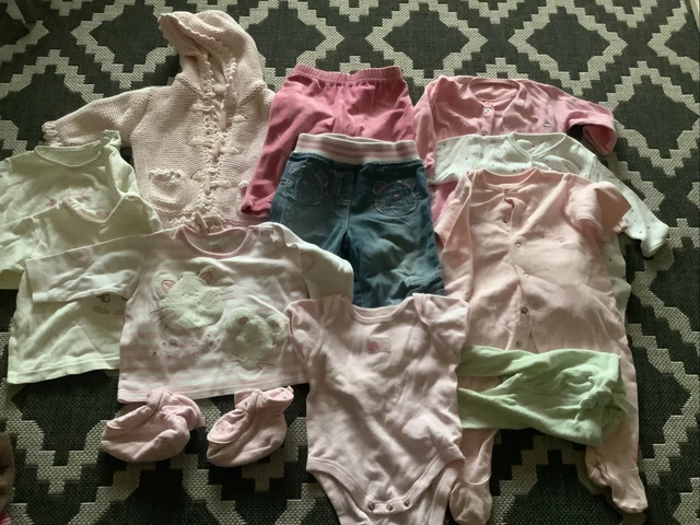 Baby Girls Clothes Clothing Bundle Age 3-6 Months 12 Items Sleepsuit T-shirt
