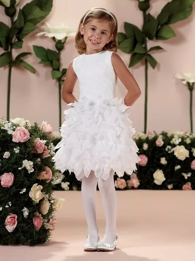 NEW Girl's Joan Calabrese FANCY White Lace Satin FLOWER GIRL Dress Size 5 114337