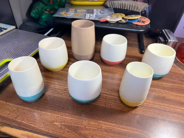 Vintage 1960s Vacron Bopp-Decker Cups Lot of 7 Insulated Vacuum Plastic