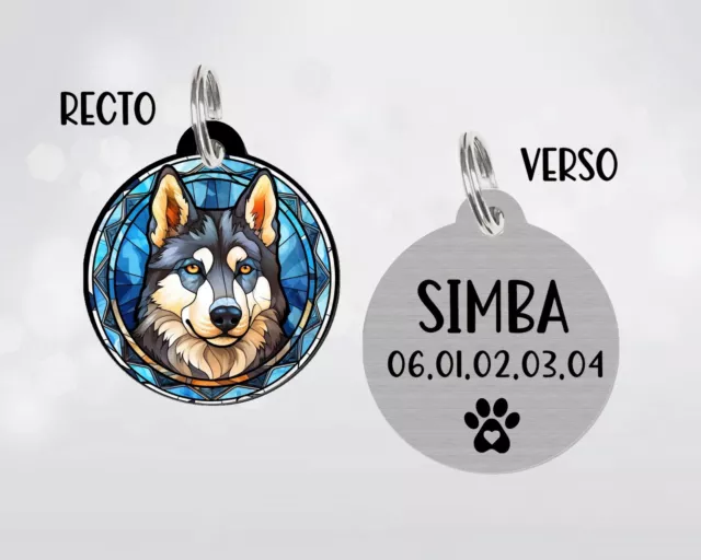 Médaille pour chien Husky personnalisée par gravure