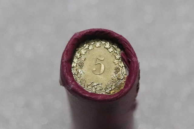Switzerland 5 Rappen From The 80'S Mint Roll - 50 Coins B41 Cver7-6