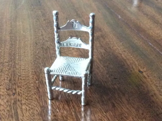 Antique Novelty Silver Miniature Chair. London 1897.