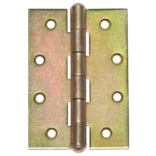 Charnières Laminés de Porte Moitié Largeur 100 x 70 X 2,5 MM Jaune Galvanisé