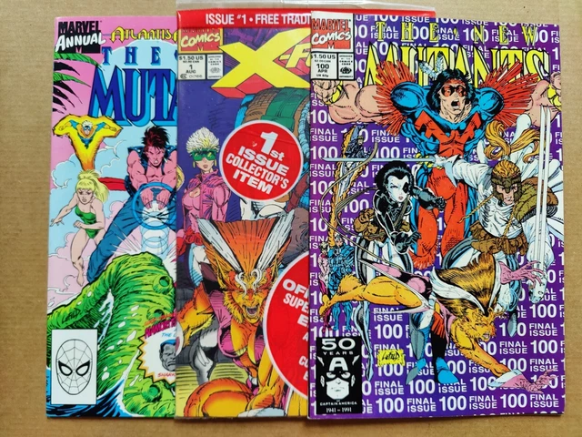 New Mutants 100 FN/VF Annual 5 VF X-Force 1 VF+ Lot of 3 1st Prints Marvel 1991