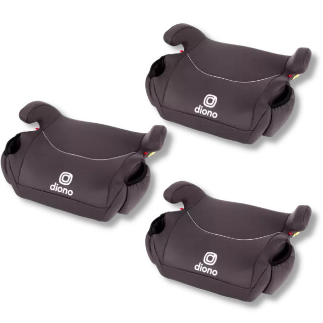 Diono Pack of 3 Solana Backless Booster Car Seats, Black