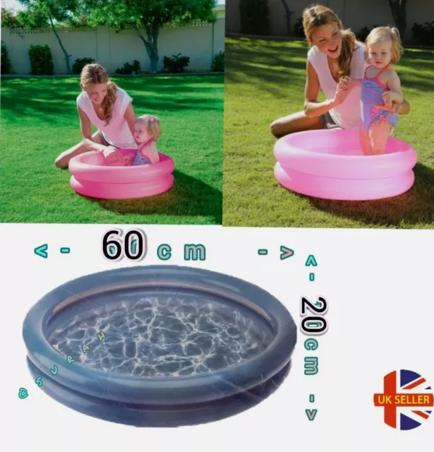 Paddling Pool Small 60cm wide 20cm deep Child Mini Inflatable Kid toddler 🇬🇧