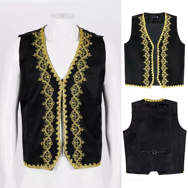 Men Victorian Waistcoat Gilet Dress Jacket Sleeveless Showman Costume Coat
