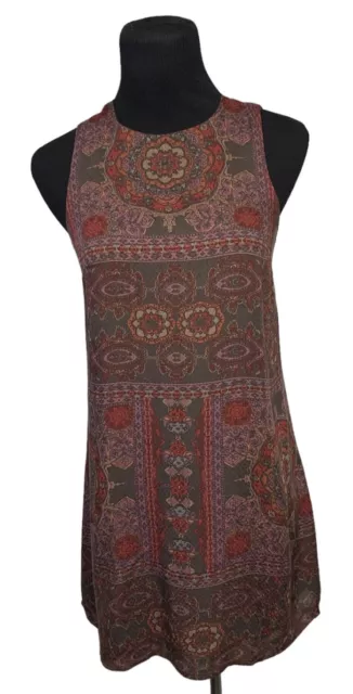 Urban Outfitters Ecote Guinevere Open Back Jacquard A-Line Dress Womens XS