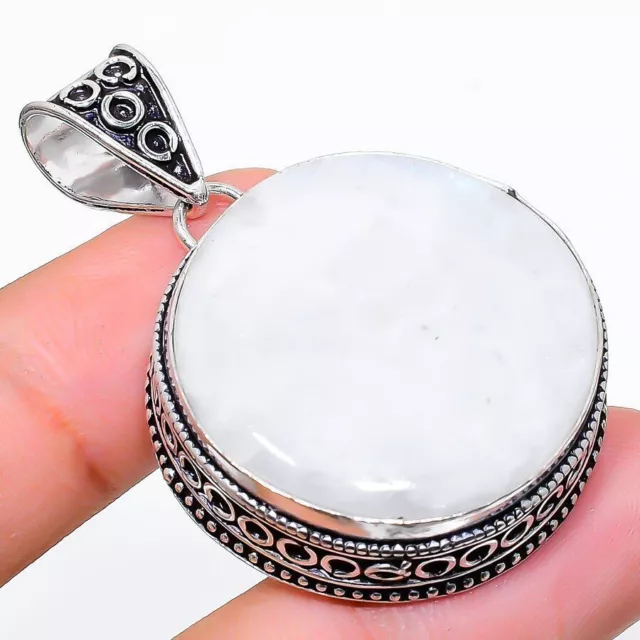 Rainbow Moonstone Gemstone Handmade 925 Sterling Silver Jewelry Pendant