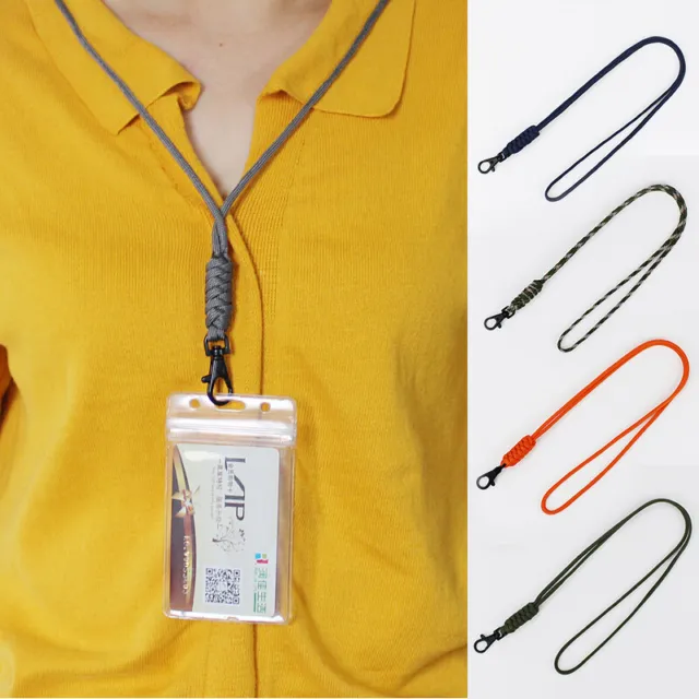 Lanyard Neck Strap ID Badge Card Pass Holder With Strong Clip Umbrella Rope US