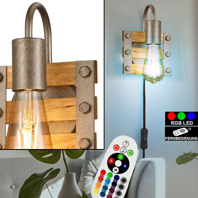 RGB LED Rétro Design Lampe Télécommande Mur Spot Intensité Variable Vintage