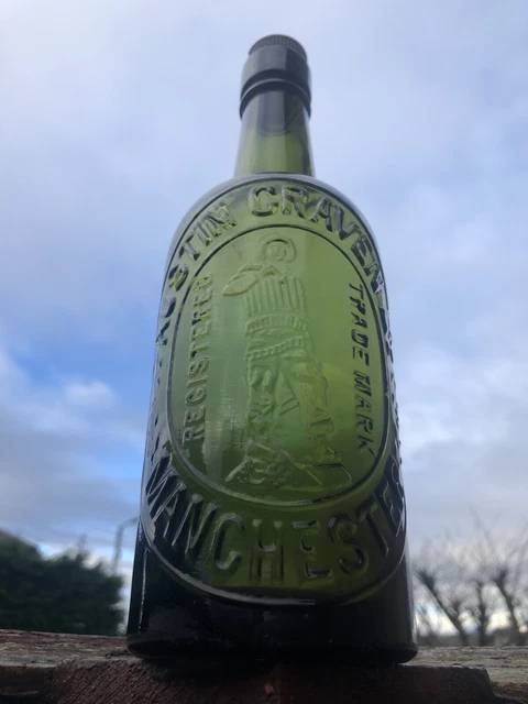 Austin Craven Manchester Lifeboatman Pictorial Beer Bottle Great Conditon Large