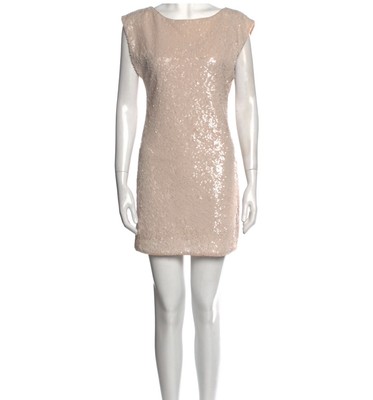 Alice + Olivia Blush Marina Sequin Mini Dress