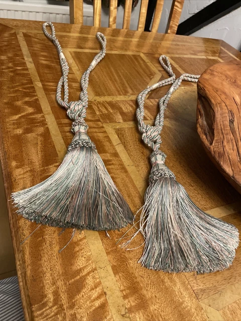 1 Pair Luxury Curtain Holdbacks Rope Tie Backs Tassel Tiebacks .