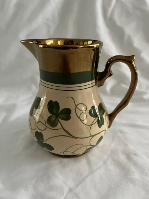 Rare Vintage Wade Irish Shamrock Clover Pitcher Jug Home Decor