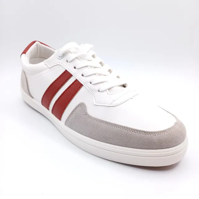 Baskets Tennis Chaussures Sneakers Homme - Pointure 40 41 - Blanche Rouge Gris