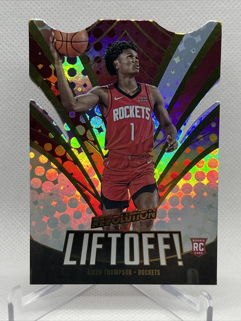 Rockets Rookie Thompson 2023-24 REVOLUTION AMEN Thompson RC Liftoff! Die-Cut Rookie Inserto ...