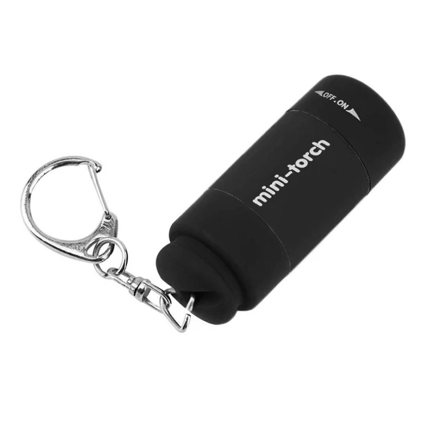 Mini Lampe De Poche Porte-clés Rechargeable Par USB Avec