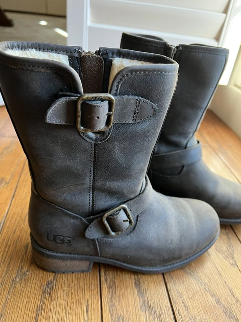 Ugg chaney black discount leather