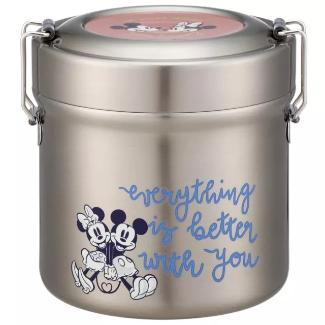 Skater Thermal Lunch Box Disney Mickey & Friends Grayish 600ml Antibacterial