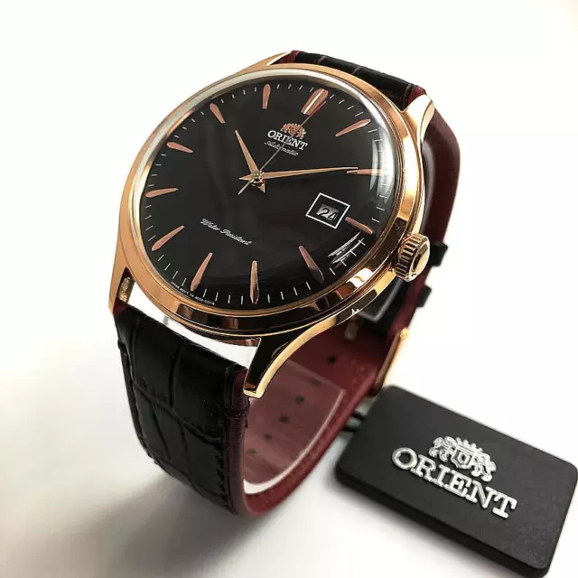 Men's Orient Bambino Version 4 Rose Gold Automatic Watch FAC08001T0