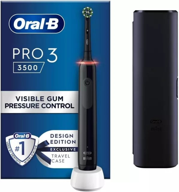 Oral-B Pro 3 3500 Electric Toothbrushe Cross Action Head & Travel Case *Unused*