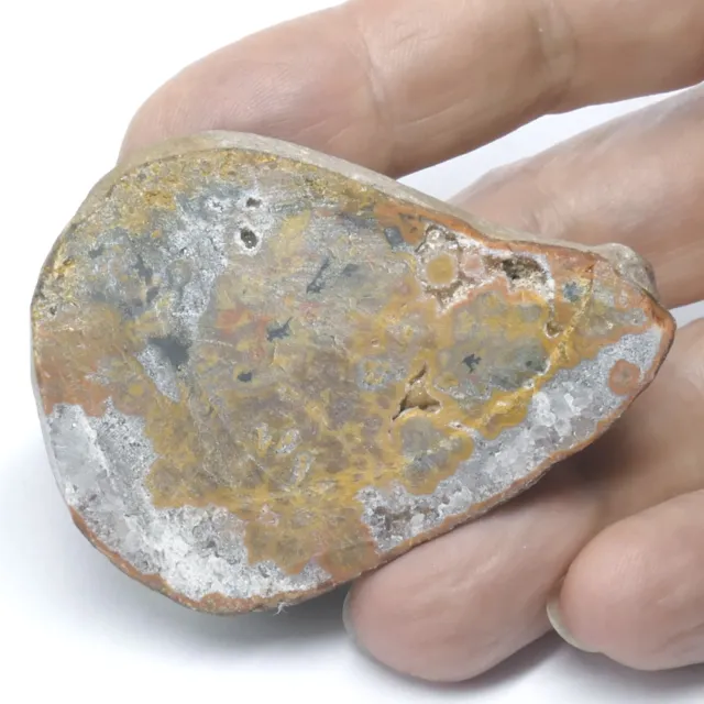 Kleine SURYA - ACHAT - Geode  Rohschnitt ca. 58 x 43 x 18mm orange gelb 2303